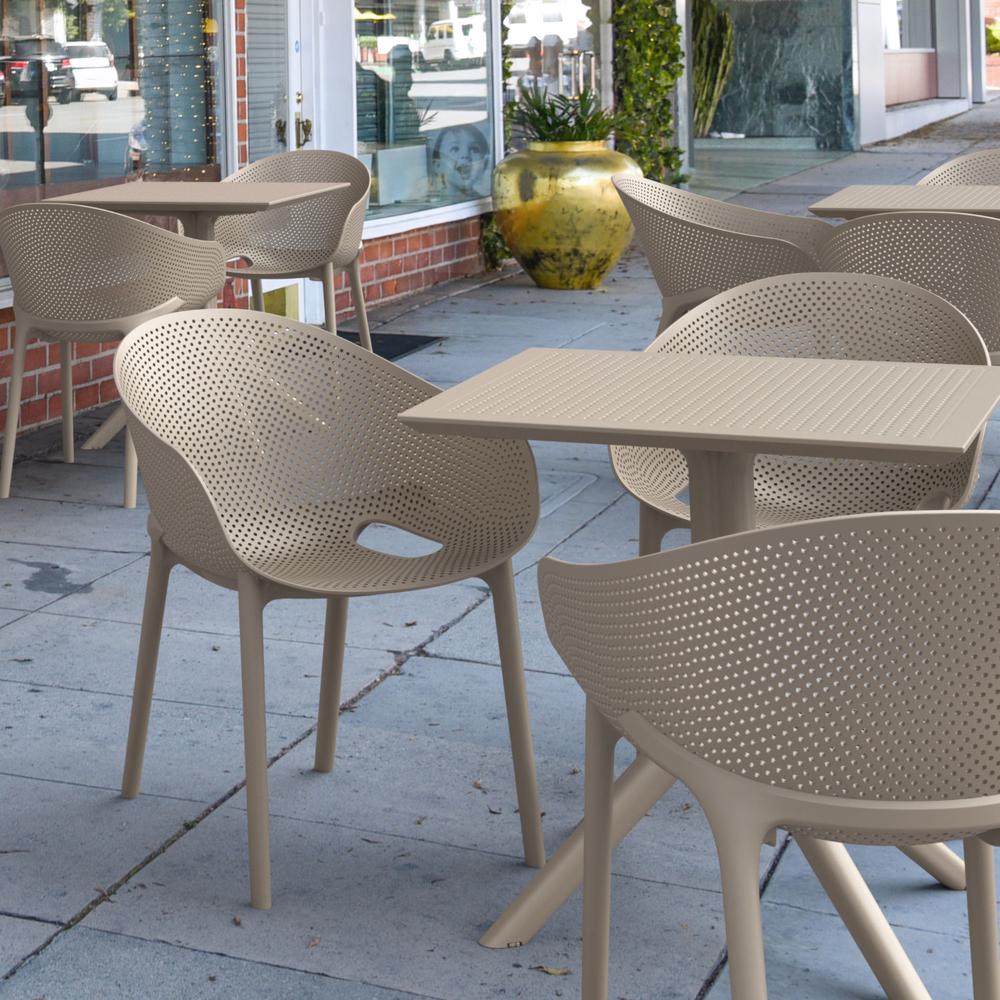 Outdoor Chair Set of 4 - Sky Pro Stacking Dining Chair Taupe