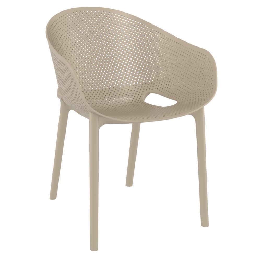 Outdoor Chair Set of 4 - Sky Pro Stacking Dining Chair Taupe