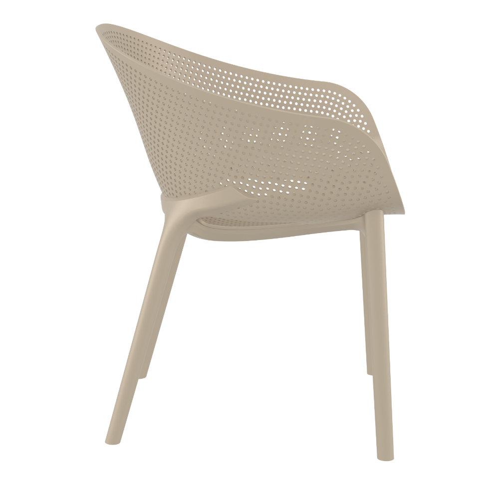 Outdoor Chair Set of 4 - Sky Pro Stacking Dining Chair Taupe