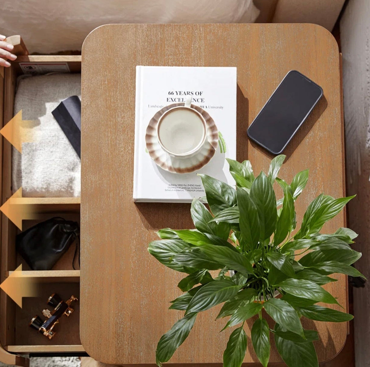 Nightstand - Waynesville Modern 25''W 3-Drawer Nightstand with Hidden Storage Compartment and Charging Station - WF12.4.25