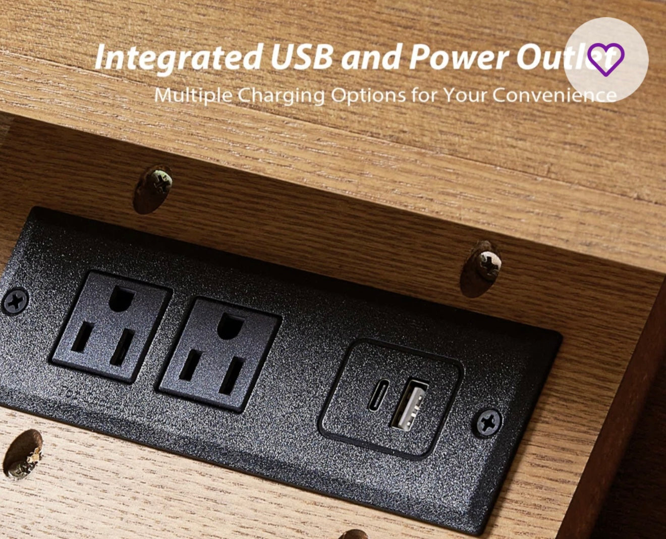 Nightstand - Waynesville Modern 25''W 3-Drawer Nightstand with Hidden Storage Compartment and Charging Station - WF12.4.25