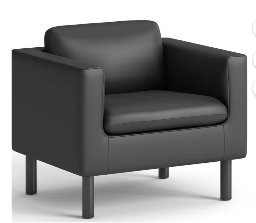 Chair - HON Parkwyn Polyurethane Club Chair Black