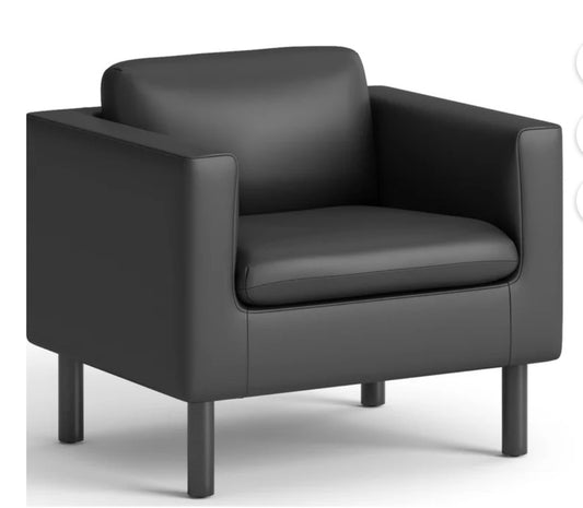 Chair - HON Parkwyn Polyurethane Club Chair Black