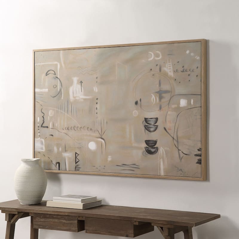 Framed Canvas - Renwil Kore Canvas Wall Art with Light Walnut Frame