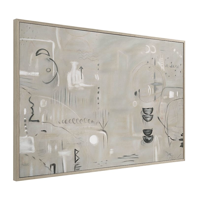 Framed Canvas - Renwil Kore Canvas Wall Art with Light Walnut Frame