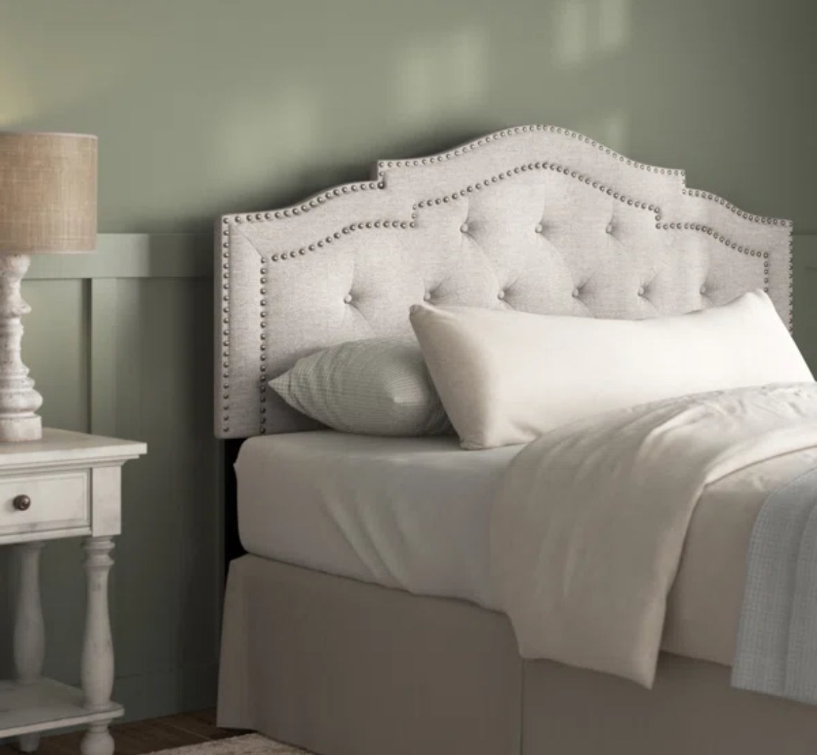 Bed - Queen Size Ernetta Upholstered Panel Headboard Only Greige - WF10.16.25