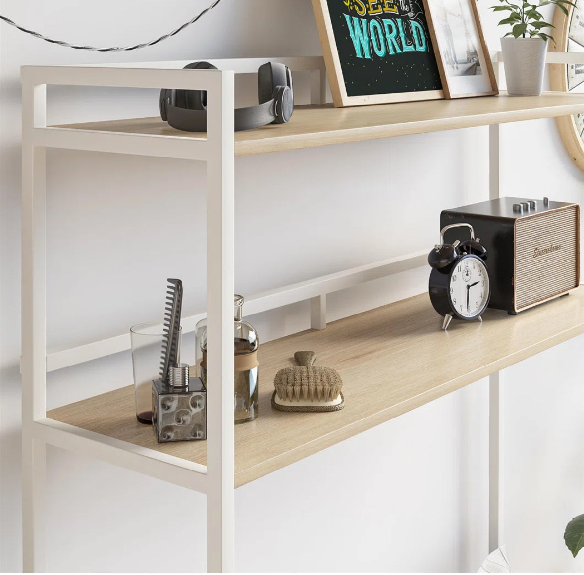 Over Bed Shelf - Ameriwood Home 18.5-in Blonde Oak Overbed Table