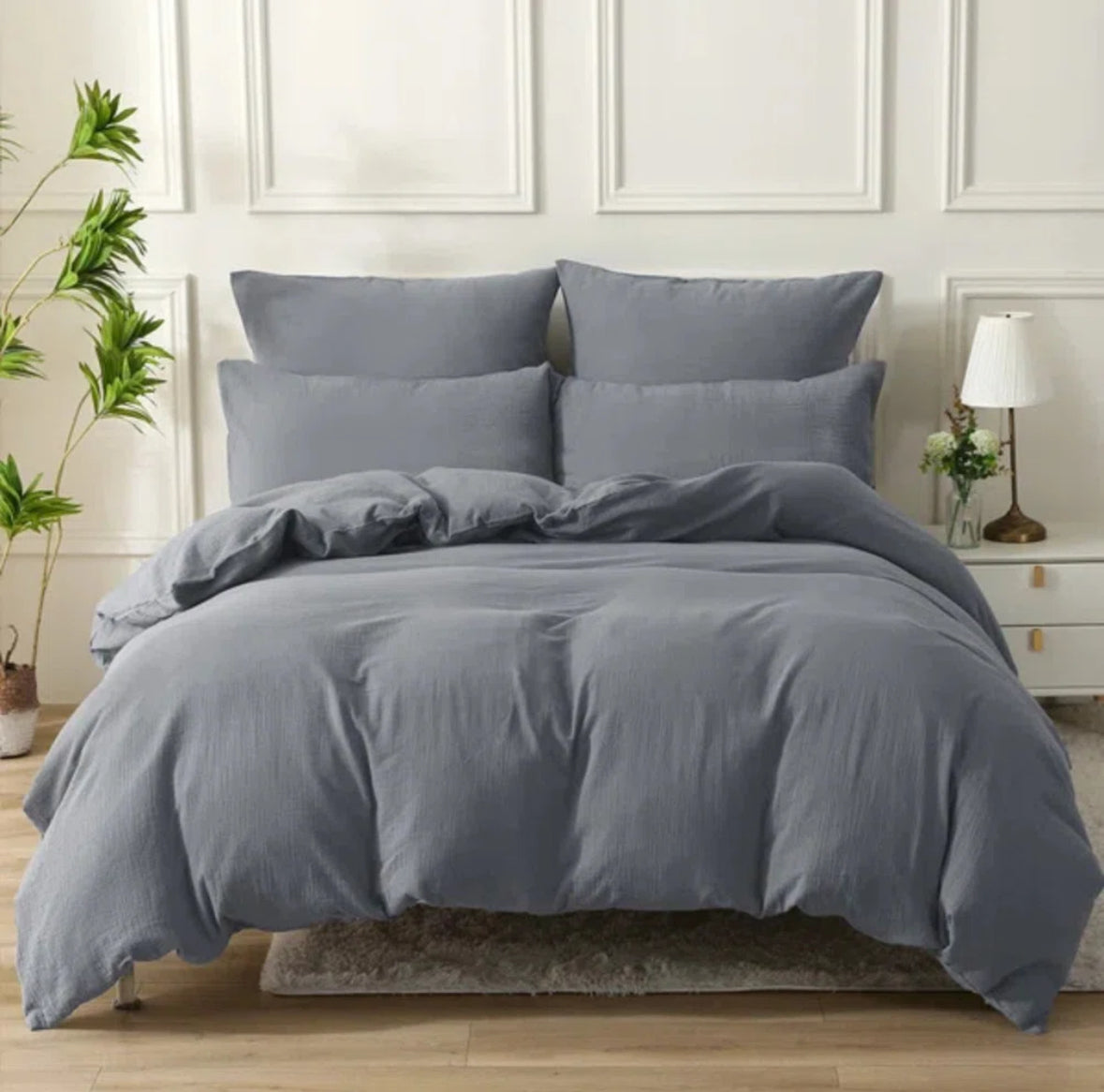 Bedding - King Size Mildly Muslin 100% Coton Duvet Cover Set - T&F 5.19.25