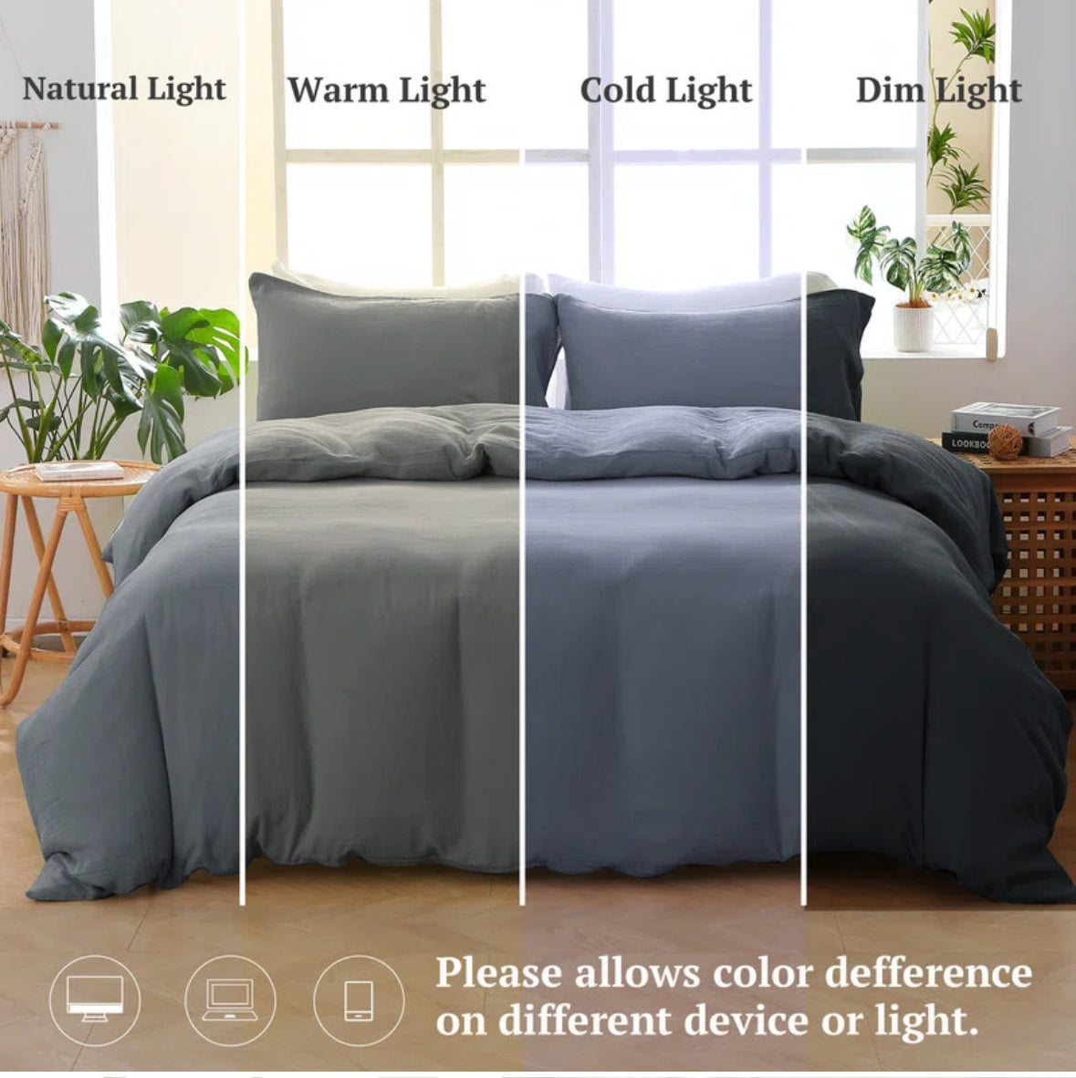 Bedding - King Size Mildly Muslin 100% Coton Duvet Cover Set - T&F 5.19.25