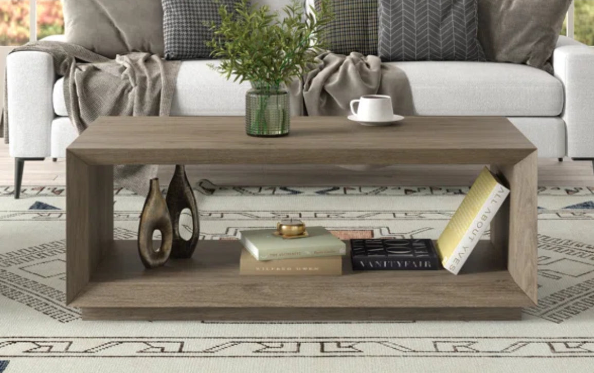 Coffee Table - Some damage to corner Tannen Antique Gray Oak - WF10.16.26