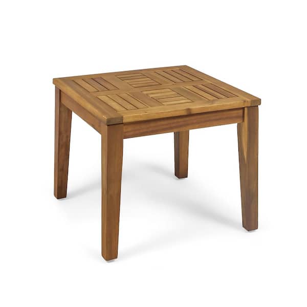 End Table - Natural 20 in. Acacia Wood Square Outdoor Side Table Coffee Table End Table