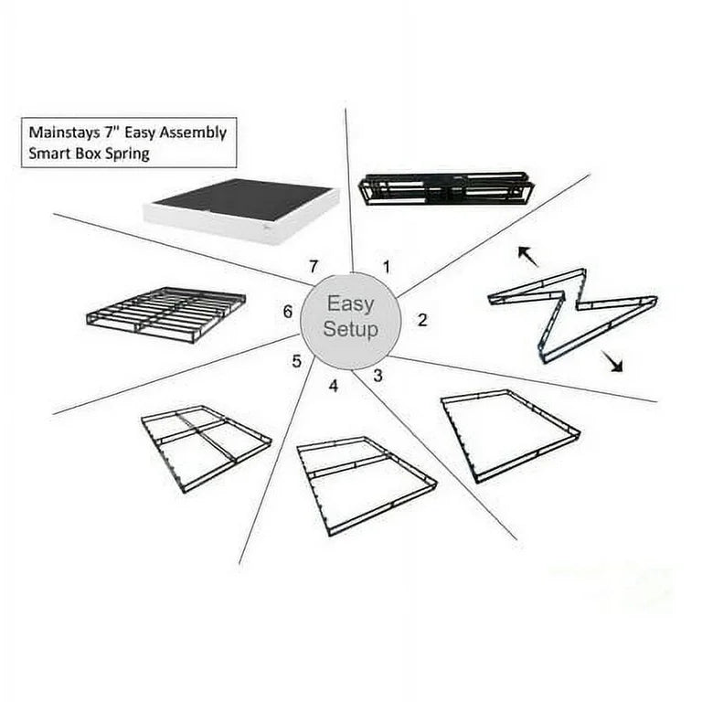 Mattress Support - Full Size  Box Spring 7" Mainstays Full High Profile Easy Assembly Smart Metal - WM8.3.25