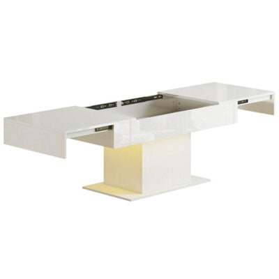 Coffee Table - Mara High Gloss White Extendable Coffee Table