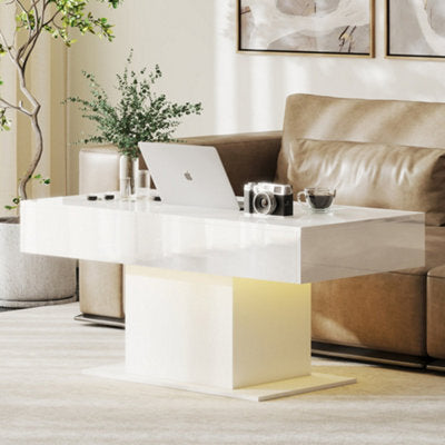 Coffee Table - Mara High Gloss White Extendable Coffee Table
