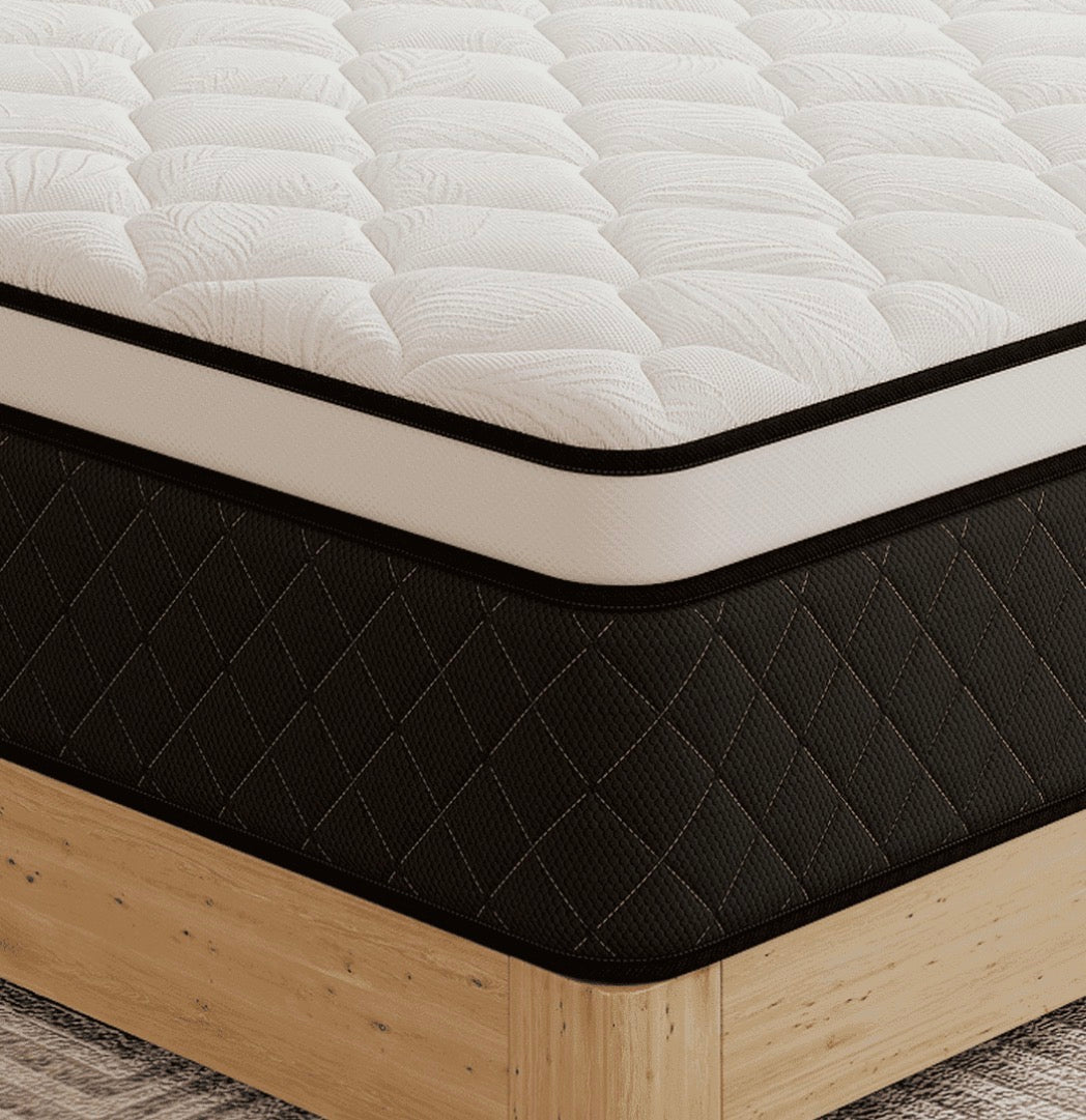 Mattress - Twin Size 12 Inch Twin Size Euro Top Hybrid Mattress, Medium Firm, Bed in a Box