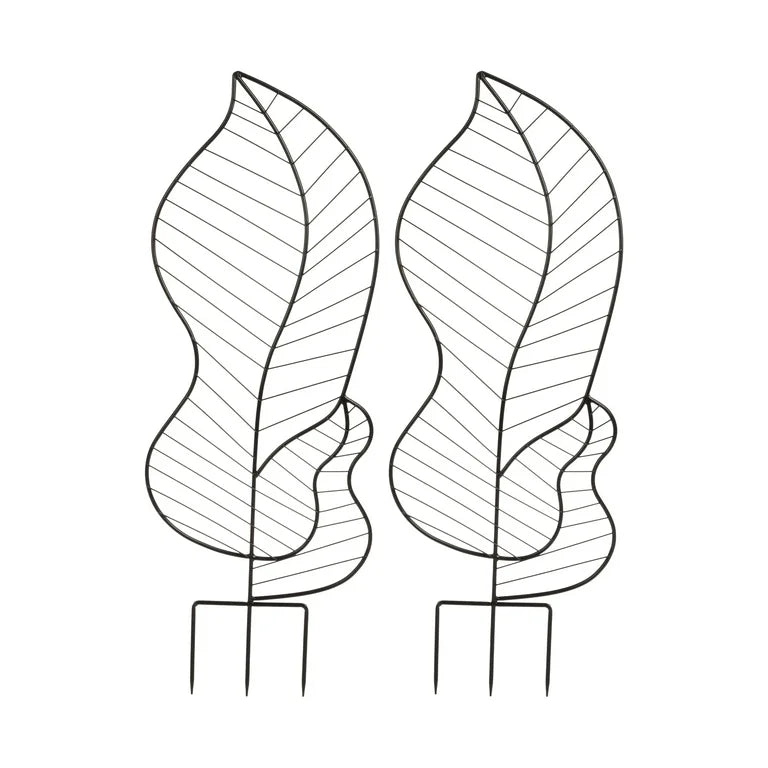 Trellis Set of 2 - Pure Garden 44” Metal Trellis 2-Pack – Indoor/Outdoor Plant Support for Vines, Flowers & Climbing, Black