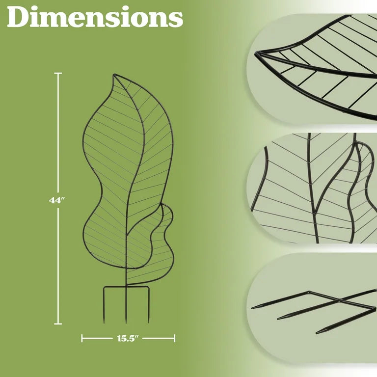 Trellis Set of 2 - Pure Garden 44” Metal Trellis 2-Pack – Indoor/Outdoor Plant Support for Vines, Flowers & Climbing, Black