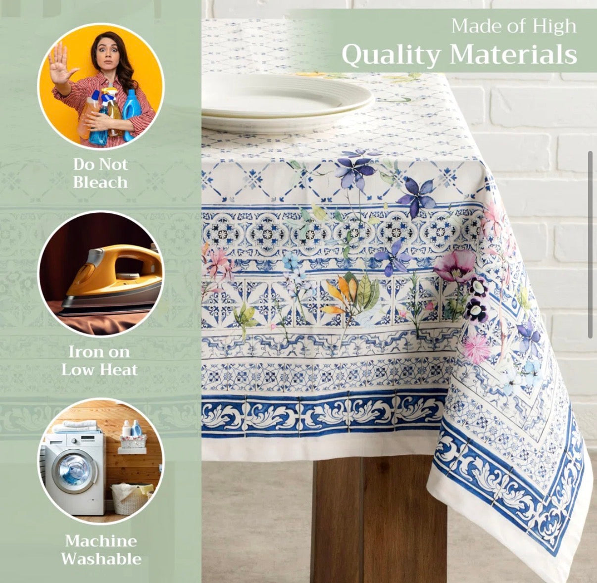 Tablecloth - 60 in x 120 in Maison d’Hermine Cotton Tablecloth