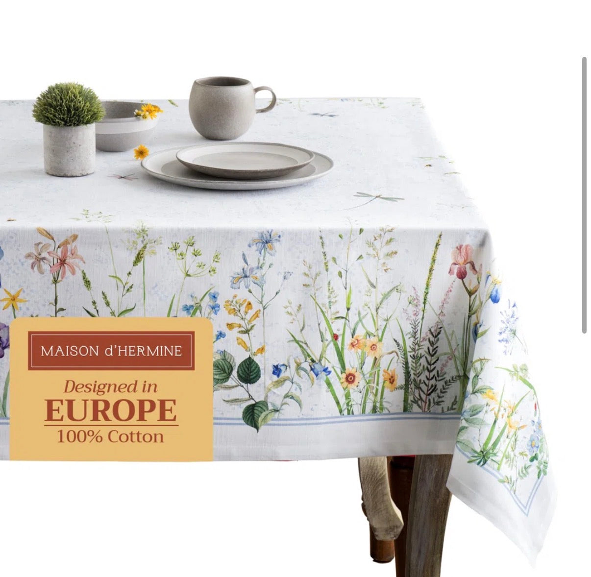 Tablecloth - 70 in x 120 in Maison d’Hermine Cotton Tablecloth