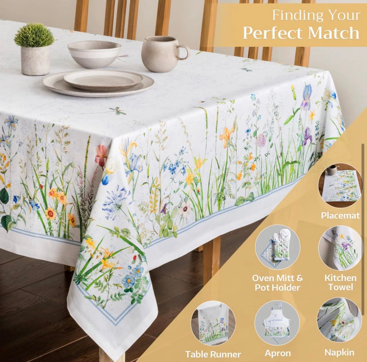 Tablecloth - 70 in x 120 in Maison d’Hermine Cotton Tablecloth