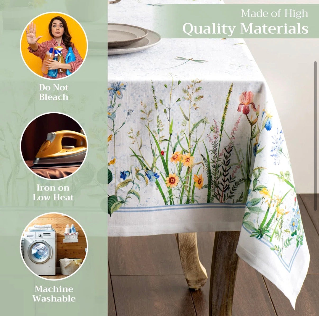 Tablecloth - 70 in x 120 in Maison d’Hermine Cotton Tablecloth