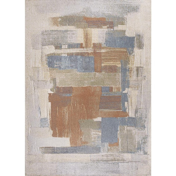 Rug - 8 ft. x 10 ft. Cream/Multi Weaver Abstract Coastal Watercolor Machine-Washable Area Rug