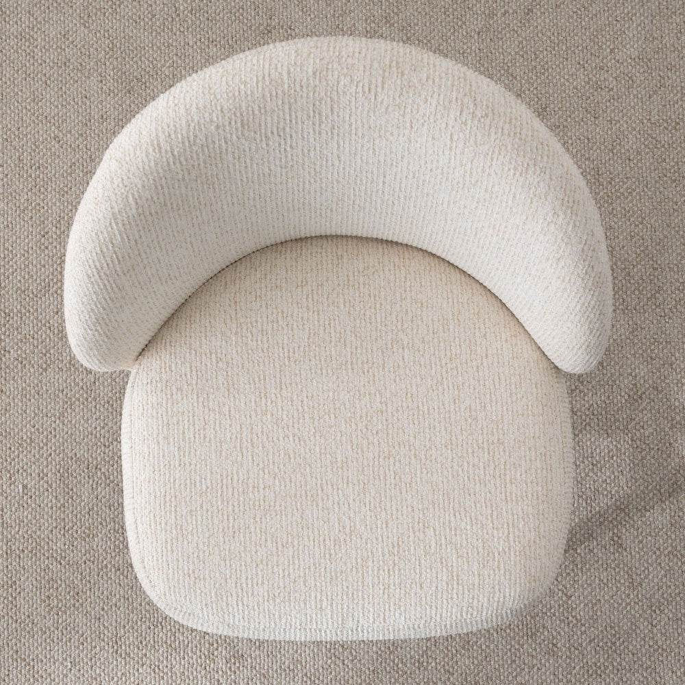 Barstool Set of 3 - 25.5" Swivel Upholstered Counter Stool Solid Wood Legs(Set of 3) - Cream