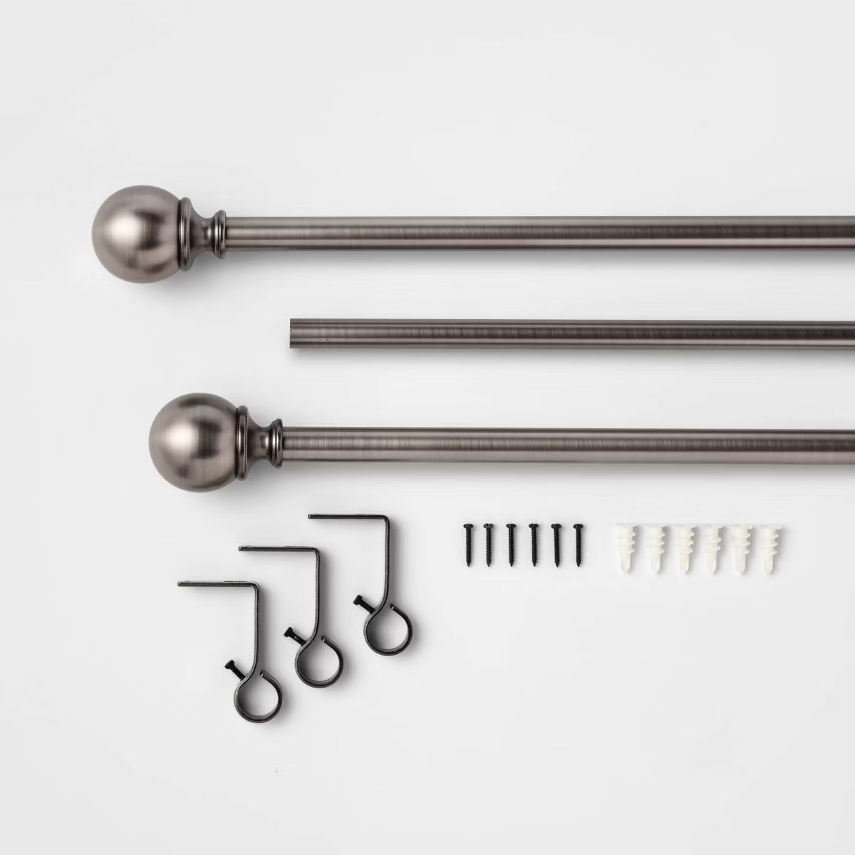 Curtain Rod - 66” W - 120” L Brushed Nickel 66”-120” - TG11.3.25