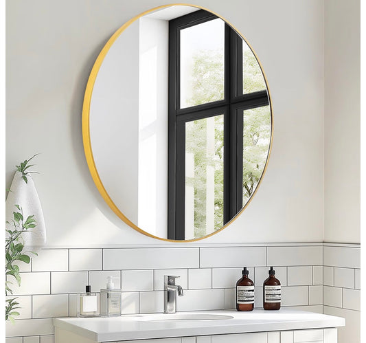 Medicine Cabinet - 20” Soges Gold Round Framed Medicine Cabinet Surface Mount Only