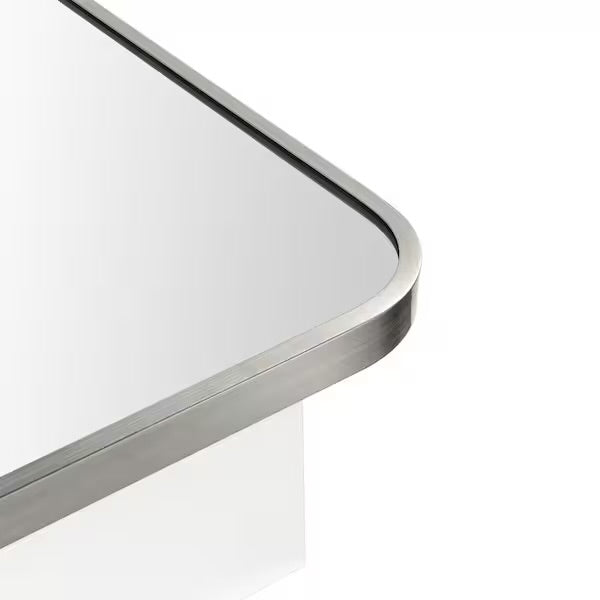 Medicine Cabinet - 16.5 in. W x 24 in. H Garnes Medicine Cabinet with Mirror inRectangular Recessed or Surface Mount Brushed Nickel