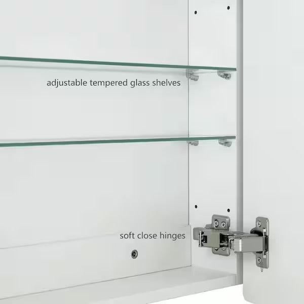 Medicine Cabinet - 20 in. W x 30 in. H Tomace Rectangular Recess and Surface Mount Frameless Medicine Cabinet with Mirror