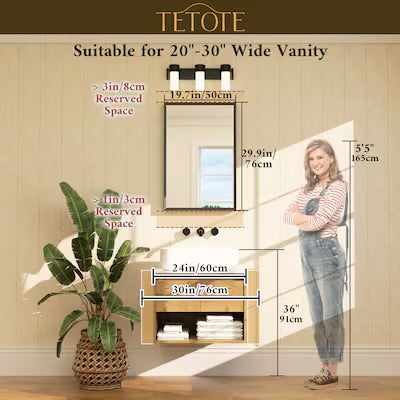 Mirror - 30” x 20” Gold Framed Wall Mirror