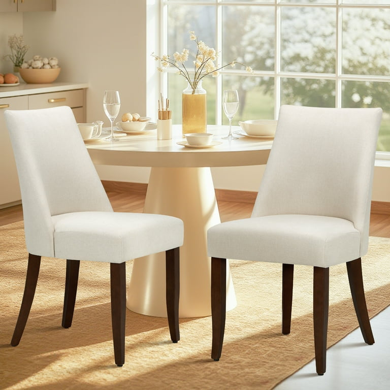 Dining Chairs - Set of 2 Mid Century Modern Farmhouse Fabric Upholstered - WF10.16.25