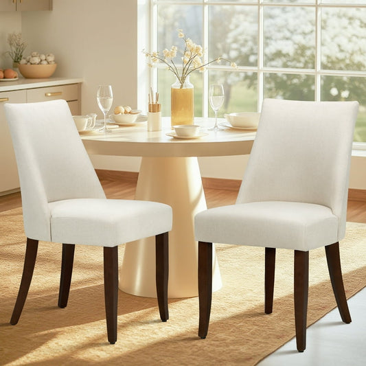 Dining Chairs - Set of 2 Mid Century Modern Farmhouse Fabric Upholstered - WF10.16.25