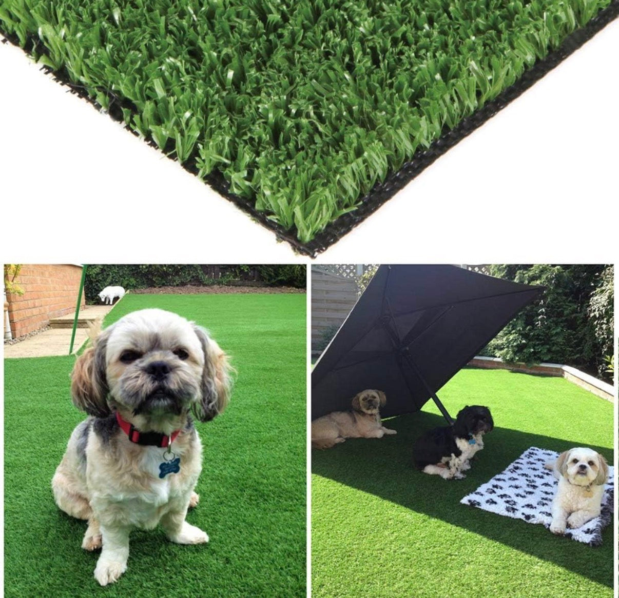 Rug - 2’8” x 4’ Turf (8 sq ft) w/Drainage Holes & Rubber Backing Indoor/Outdoor Realistic Synthetic Fake Lawn Rug Mat Carpet for Backyard Balcony Deck Landscape Pets