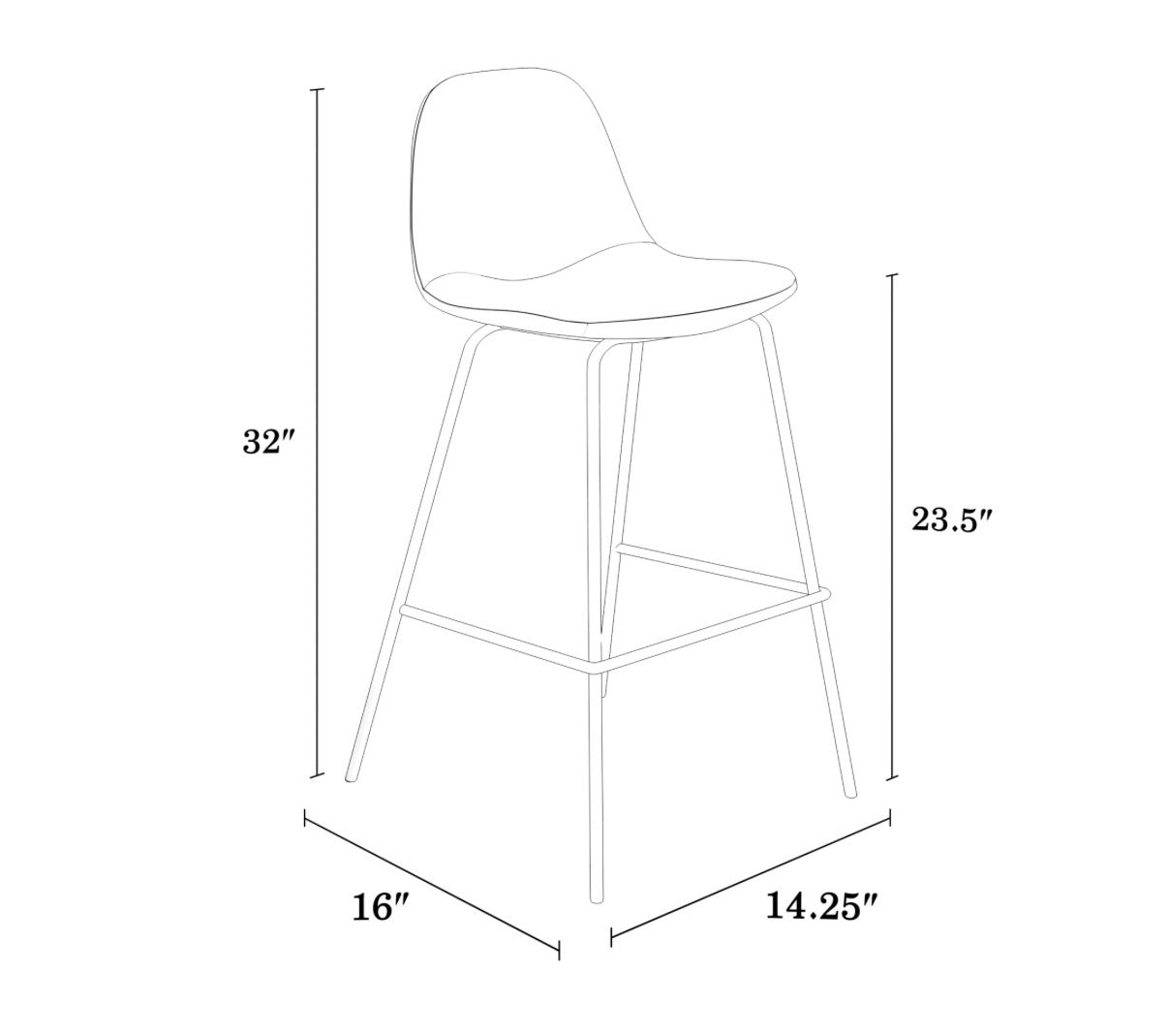 Barstool Set of 2 - 24” Maxine Boucle Counter Stool