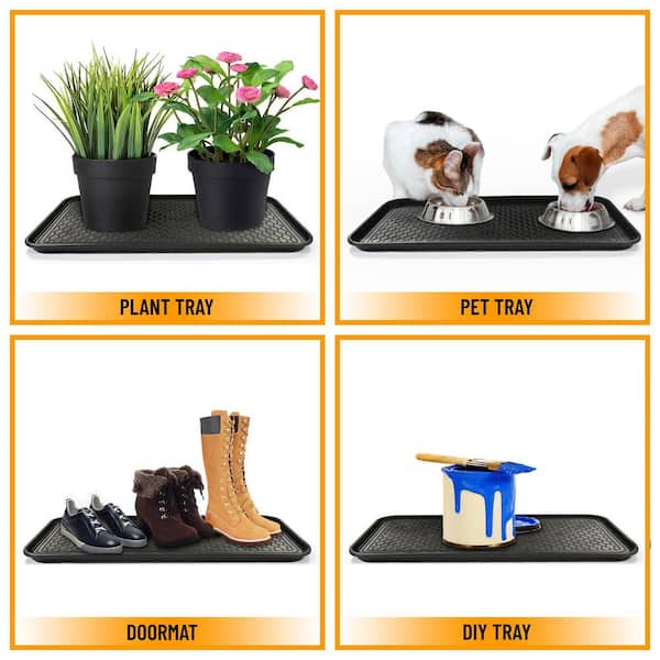 Multi-Purpose Tray - Multi-Purpose Polypropylene 15 in. x 30 in., Black, Boot Tray