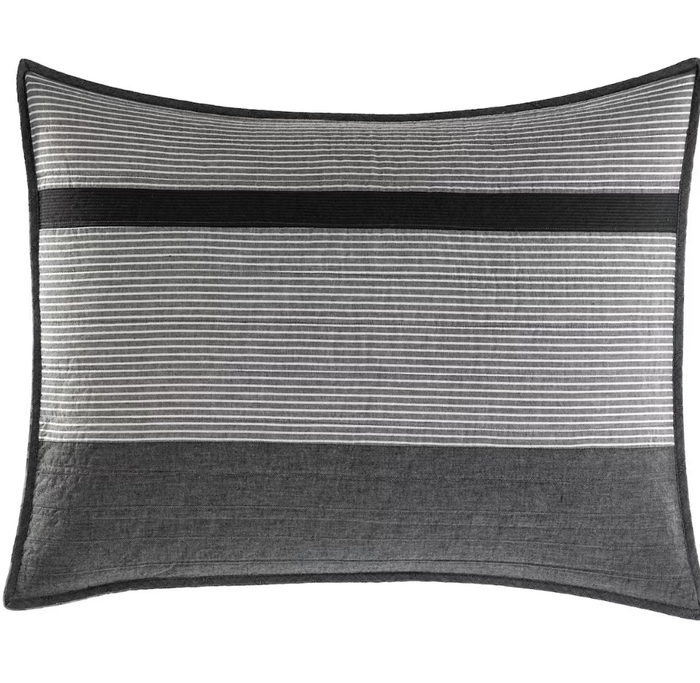 Pillow Cover - SHAM ONLY Nautica Vessey Grey Cotton Standard Sham (1 available) - T&F5.19.25