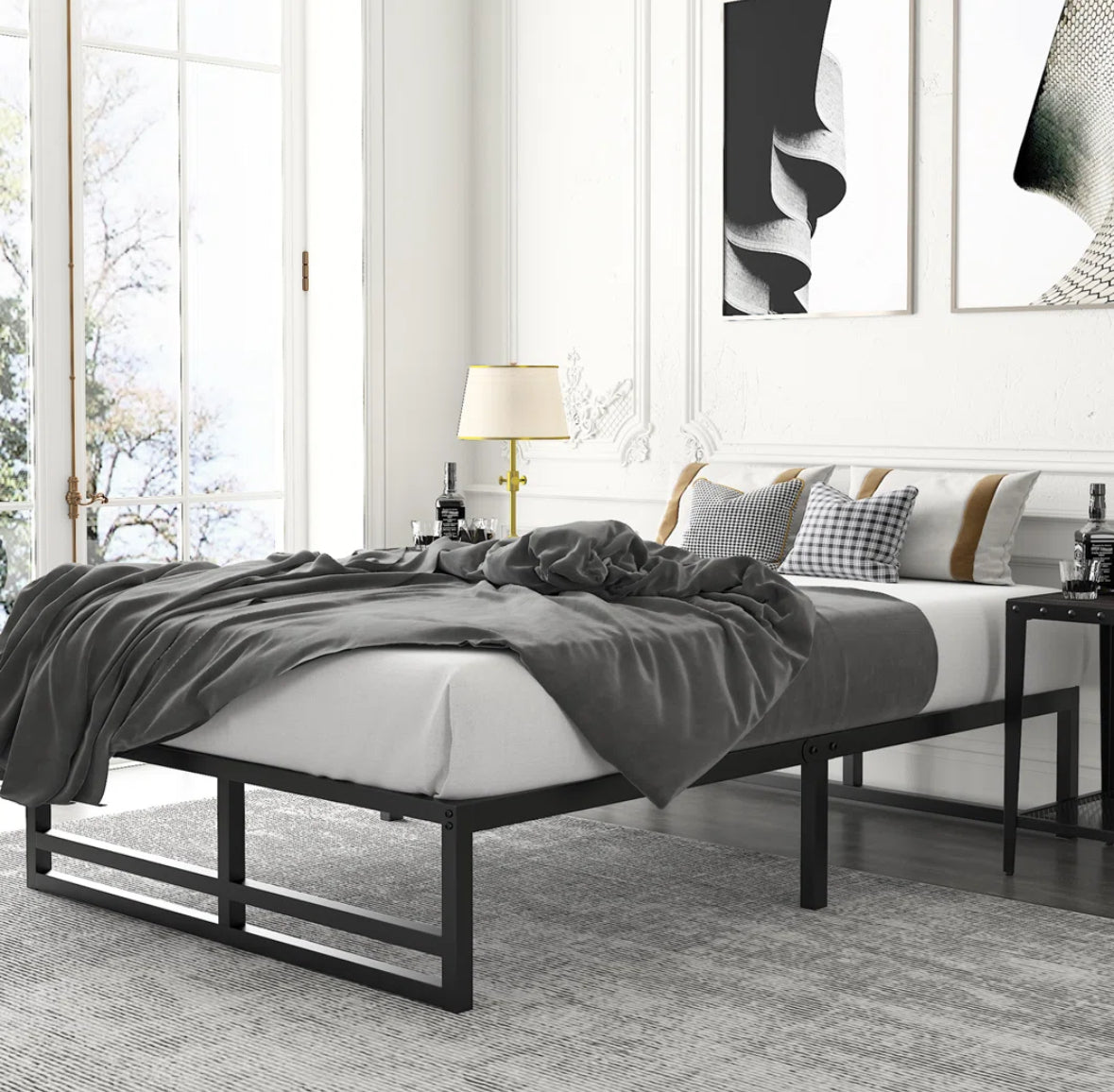 Bed - Twin Size Aula 14" Metal Platform Bed - WF9.25.25