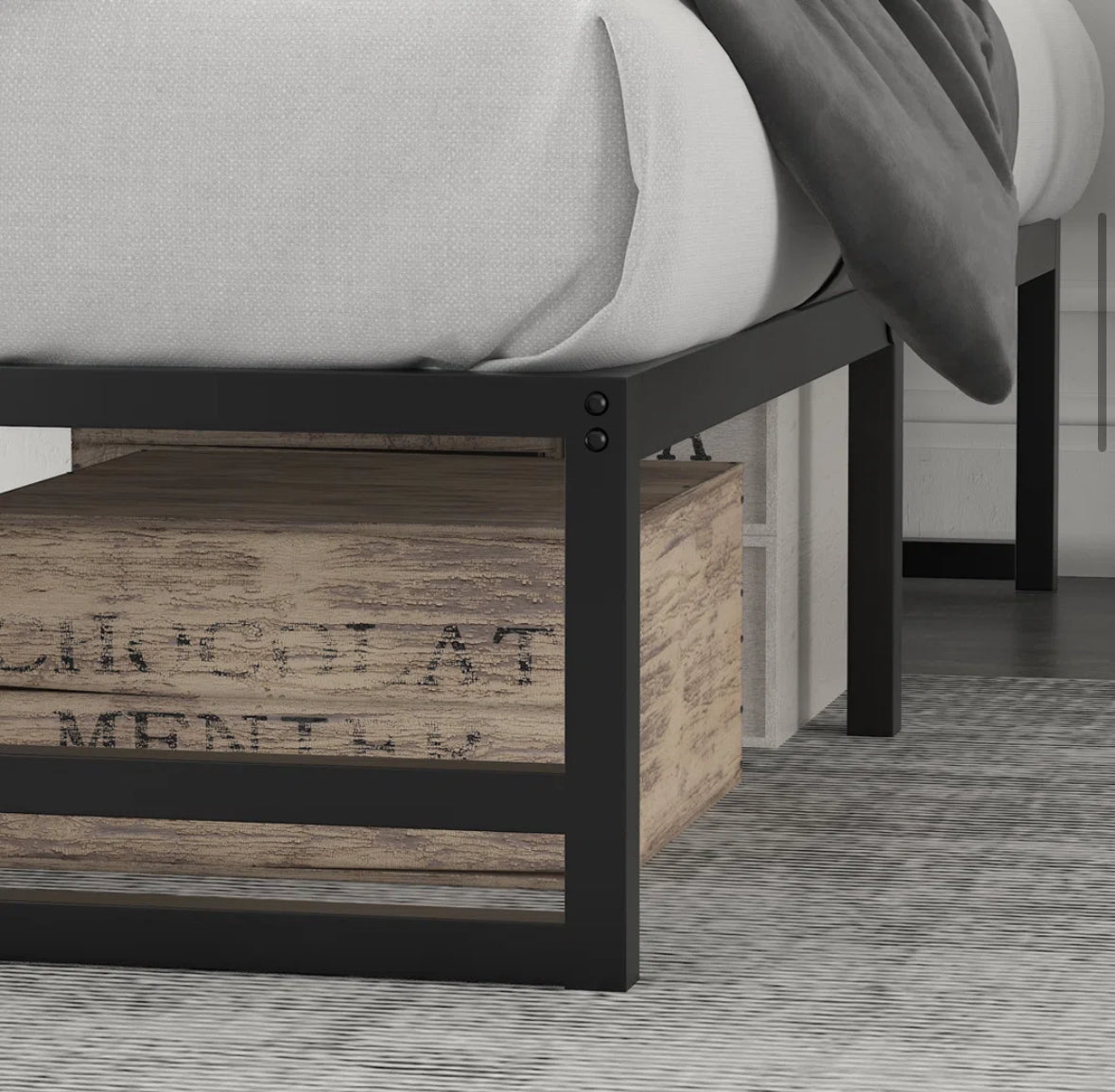 Bed - Twin Size Aula 14" Metal Platform Bed - WF9.25.25