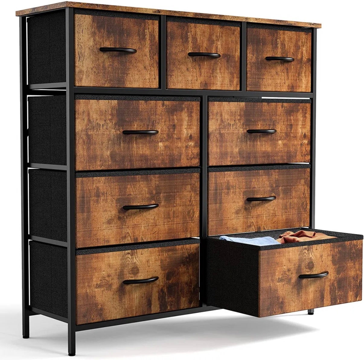 Fabric Dresser - Gymax 9-Drawer Fabric Dresser for Bedroom Tall Storage Organizer Chest