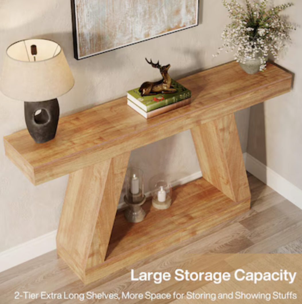 Console Table - Tribesigns Farmhouse Wood Finished 55.12-in W x 31.5-i ...