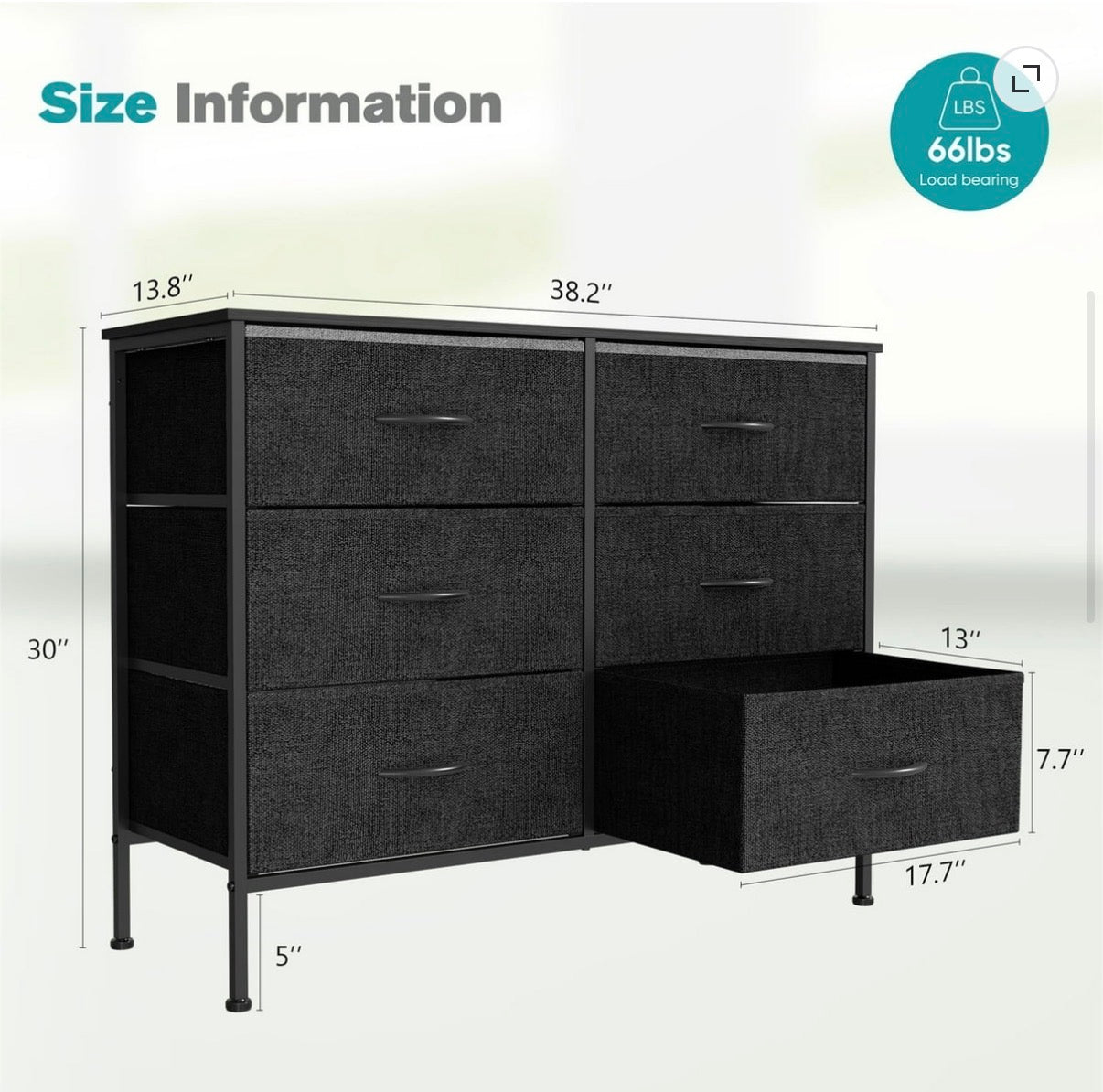 Fabric Dresser - SONGMICS 6-drawer fabric storage dresser
