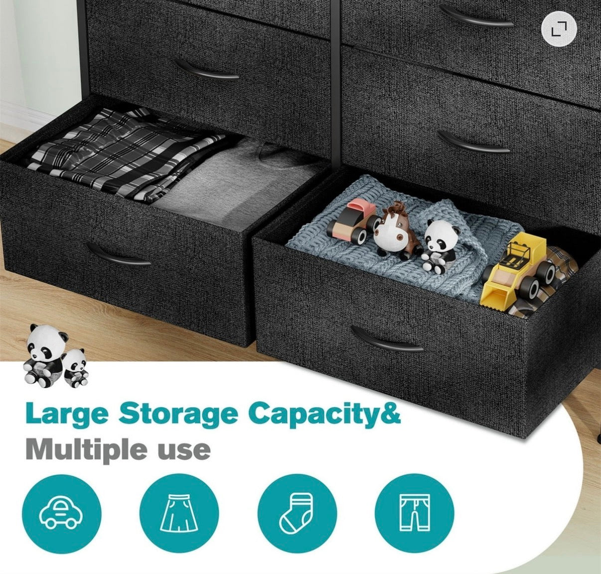 Fabric Dresser - SONGMICS 6-drawer fabric storage dresser