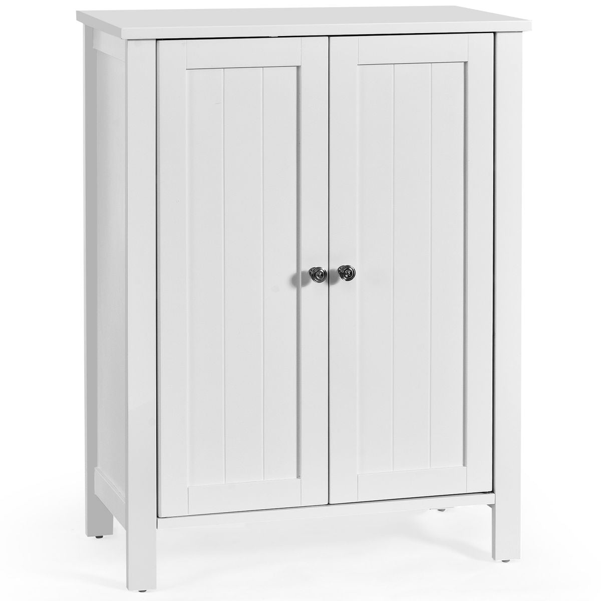 Cabinet - Costway 2-Door Bathroom Floor Storage Cabinet Space Saver Organizer White ( see all photos)
