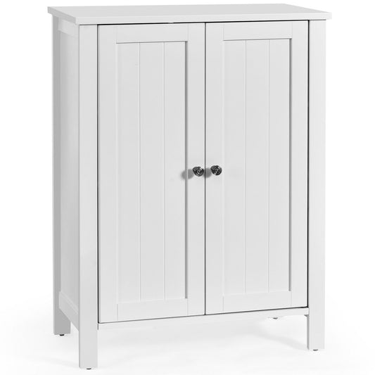 Cabinet - Costway 2-Door Bathroom Floor Storage Cabinet Space Saver Organizer White ( see all photos)