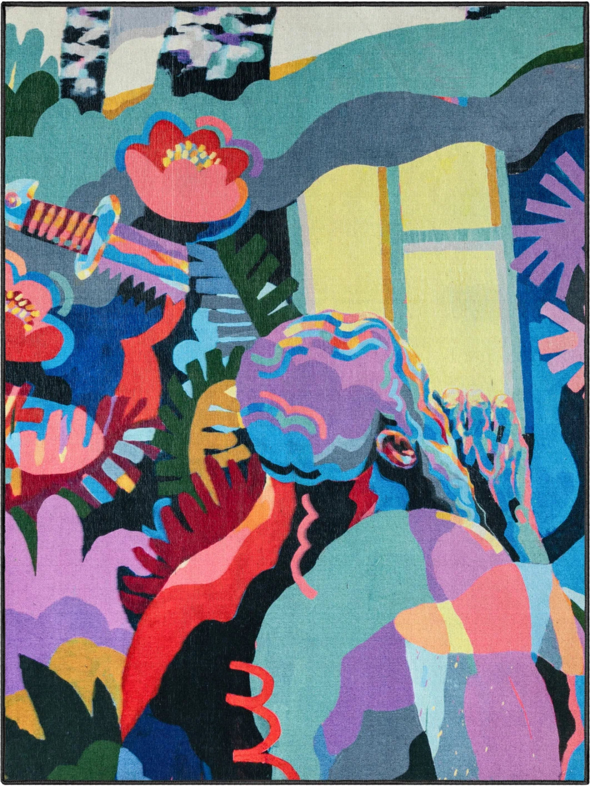Rug - 5'2" x 7' Well Woven x Misha Tyutyunik The Sunday Jungle Collection Home Abstract Multi Area Rug - WF11.7.25
