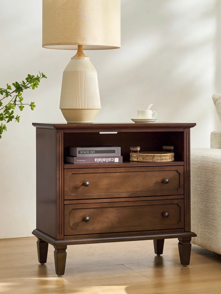 End Table/Nightstand Set of 2 - Galatea 2 - Drawer Solid Wood End Table (see all photos some damage)