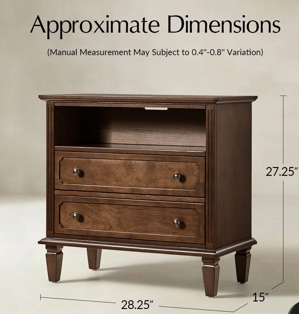 End Table/Nightstand Set of 2 - Galatea 2 - Drawer Solid Wood End Table (see all photos some damage)