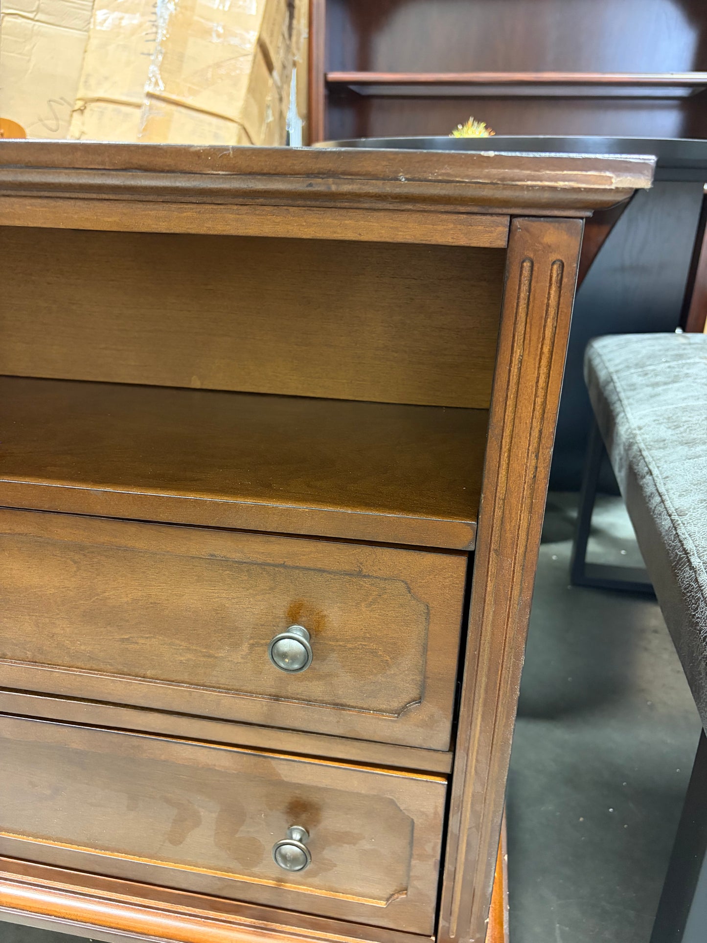 End Table/Nightstand Set of 2 - Galatea 2 - Drawer Solid Wood End Table (see all photos some damage)